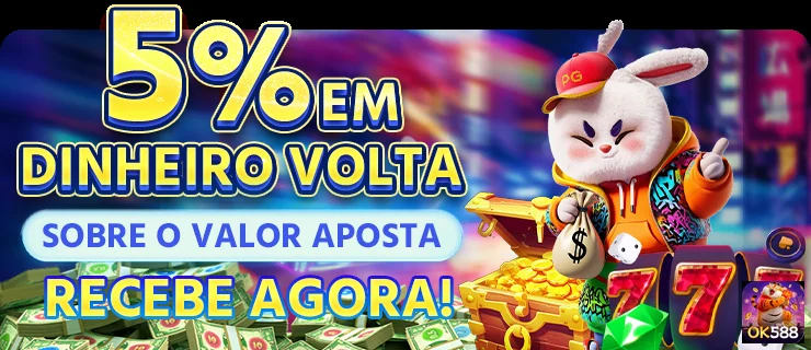 Accesso a bônus VIP no ok588, destacando 5% de cashback.