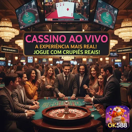 Jogadores interagem em um cassino ao vivo do ok588.