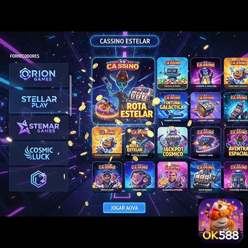 Interface do Cassino Estelar do site ok588 com jogos VIP.