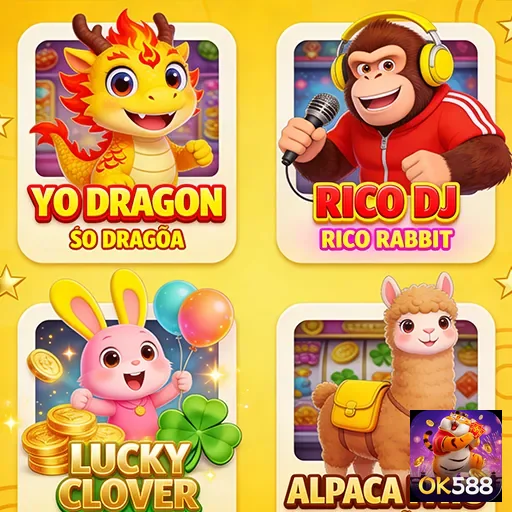Personagens de slot games no ok588 destacam diversão e agilidade.